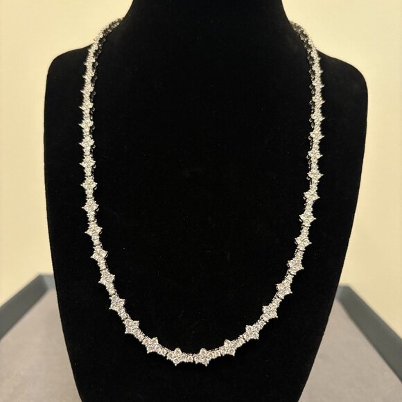 Iced Cross Tennis Chain 4mm - Silver - Picture 1 of 2